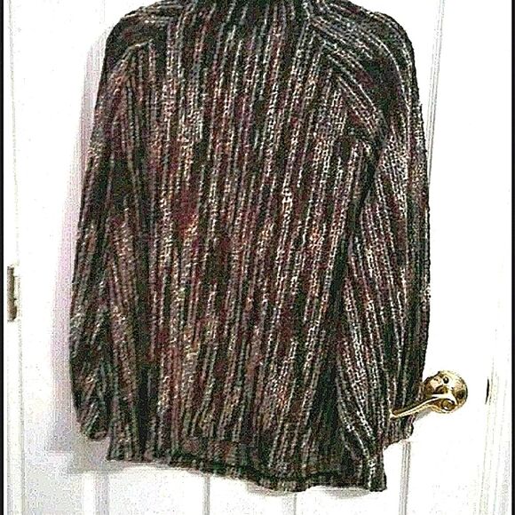 Vintage John Paul Richard Purple Cowl Neck Balloon Sleeves Textured Sweater - Picture 3 of 7